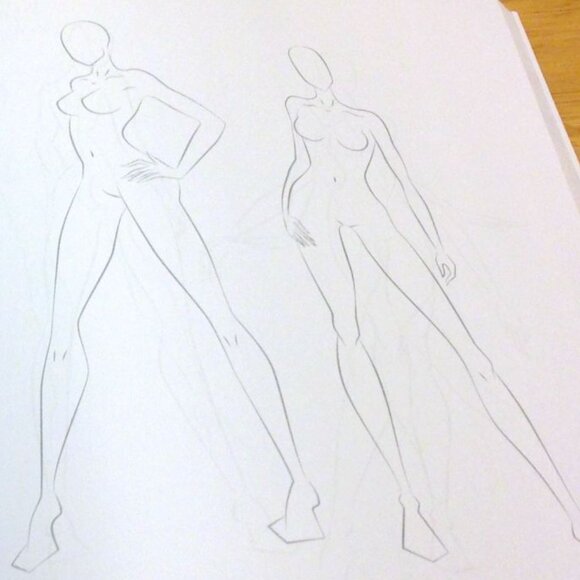 Fashion sketchbook figure template - Picture 6 of 9
